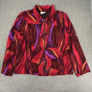 Vintage CB C.B. Collections Zip‎ Up Jacket Top Lightweight Large Relaxed Fit